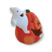 Picture of TERRACOTTA PUMPKIN WITH LED WITH GHOST SMALL